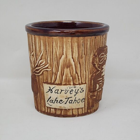 Tiki Mug Bar Cup Vase Harveys Lake Tahoe Ceramic Hawaiian Classic Art - Picture 3 of 7